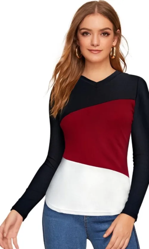Women's 95% Polyester 5% Spandex Western Wear T Shirt (Maroon)