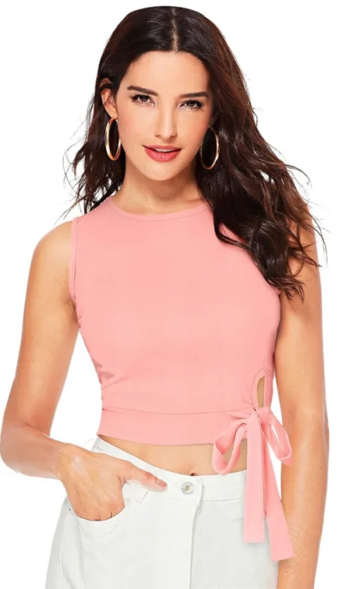 Women's 95% Polyester 5% Spandex Western Wear Tops (Peach)