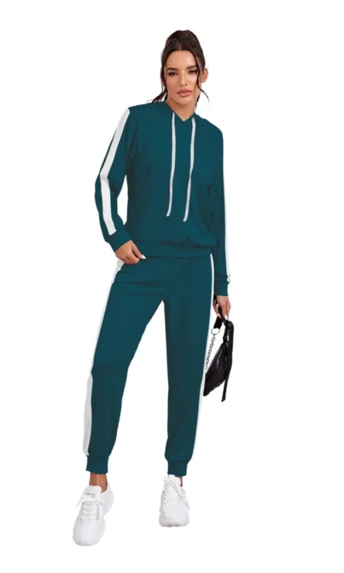Women's Knitting stretchable Solid Hooded Neck Full Sleeve Track Suit (Morpich)
