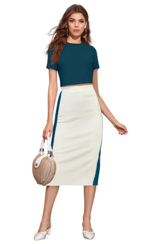 Women's Knitting stretchable Solid Round Neck Cap Sleeve Top (Morpich)
