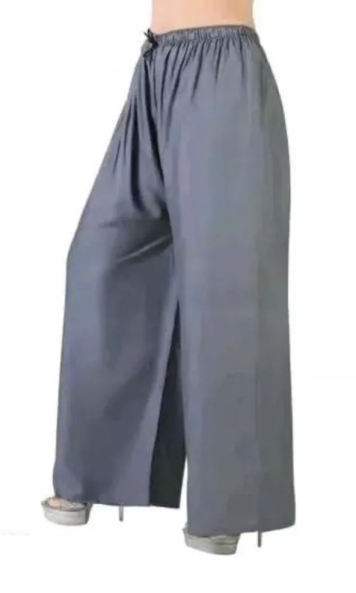 Women's Casual Rayon Solid Ankle Length Palazzo (Grey, Free Size)