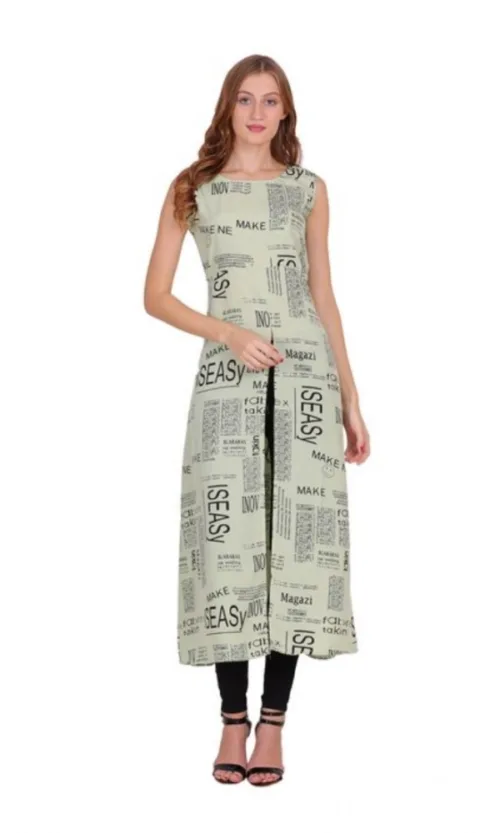 Women's Casual Crepe Sleeveless Slit Dress (Light Green)