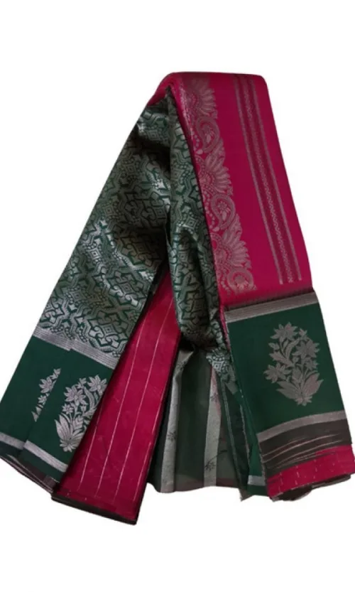 Women's Soft Silk Wooven Saree With Unstitched Blouse 5.5Mtr (Red)