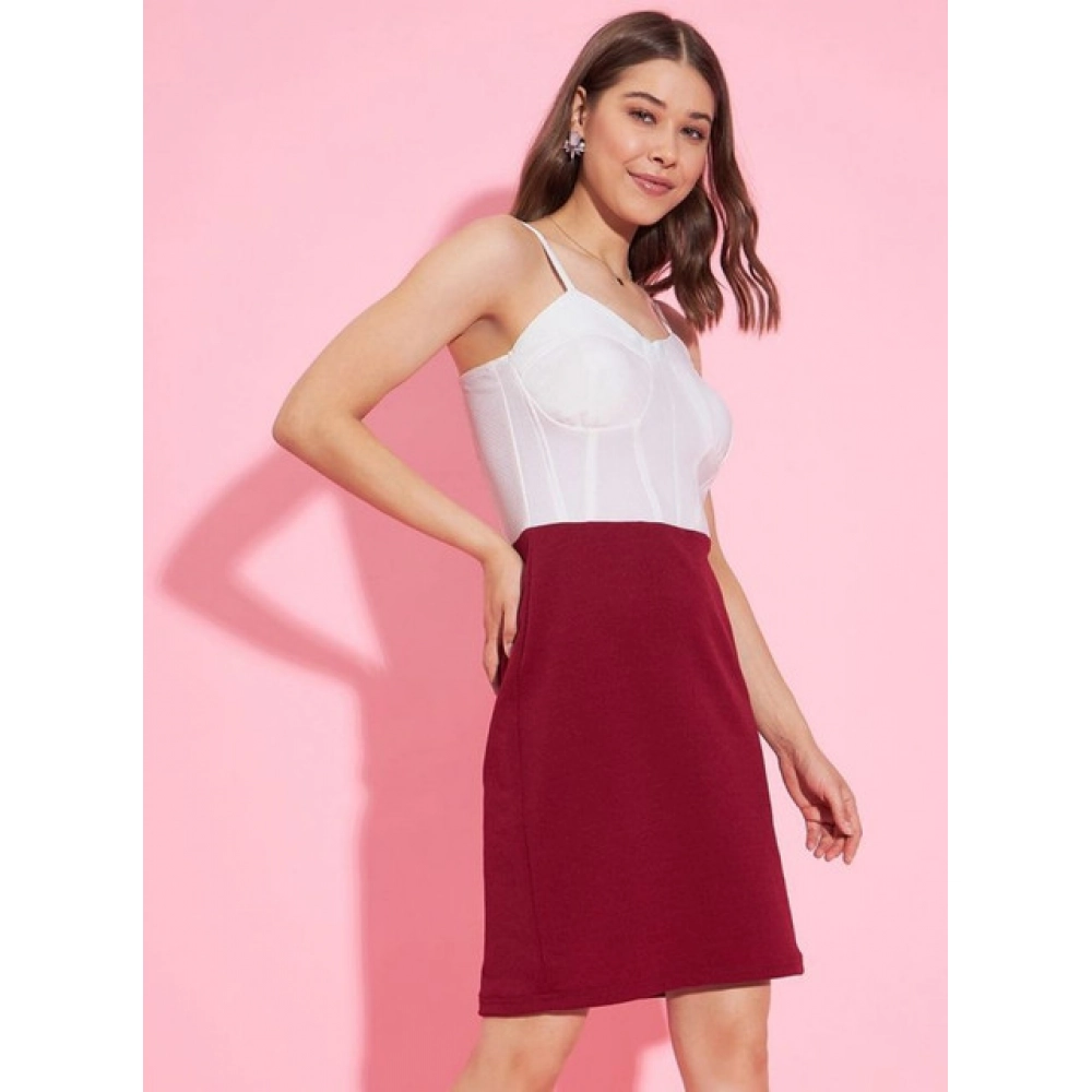 PID-65372-Women-s-Polyester-Lycra-Color-Blocking-Shoulder-Straps-Dress-White-Maroon-4-1000×1000-1.webp